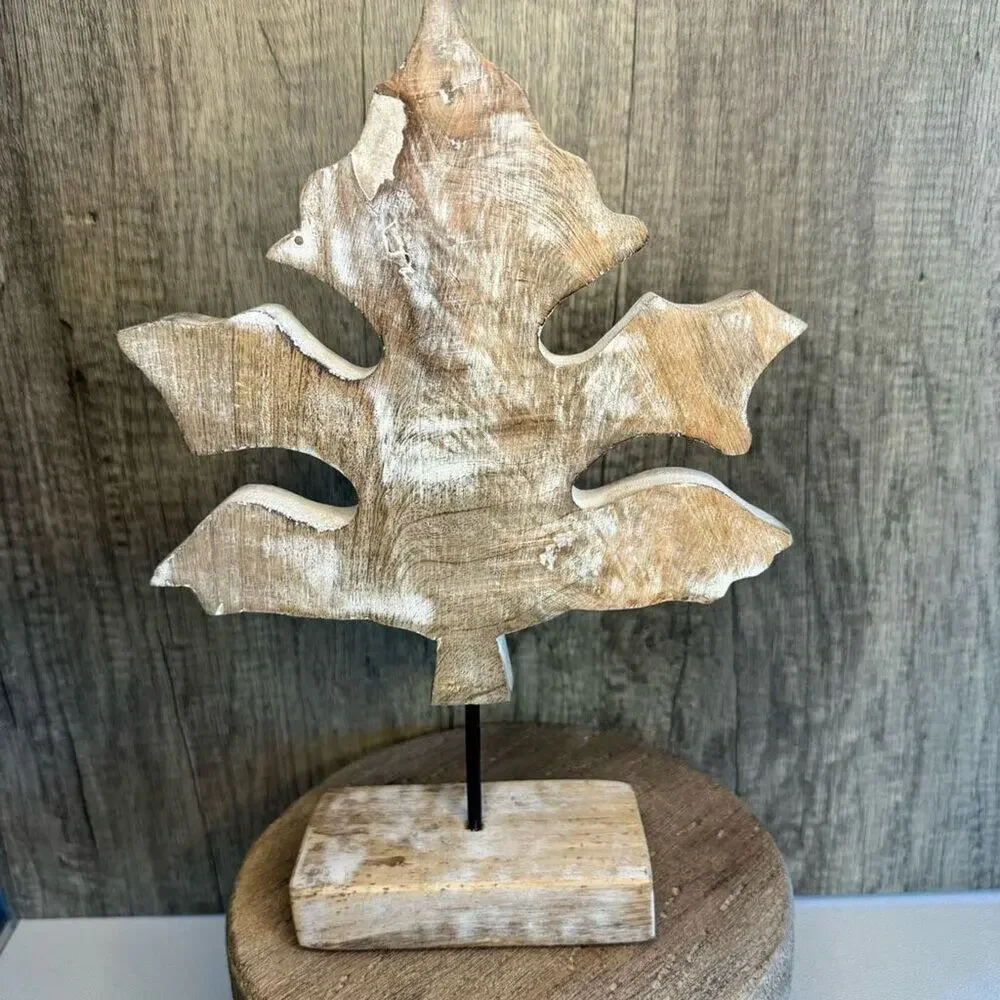 Rustic Maple Leaf Decor Mango Wood Fall Leaves Autumn Decor Boho NEW FAST SHIP